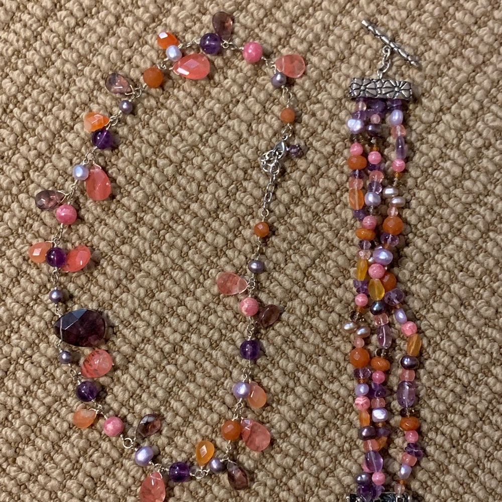 Beautiful beaded necklace and bracelet set
